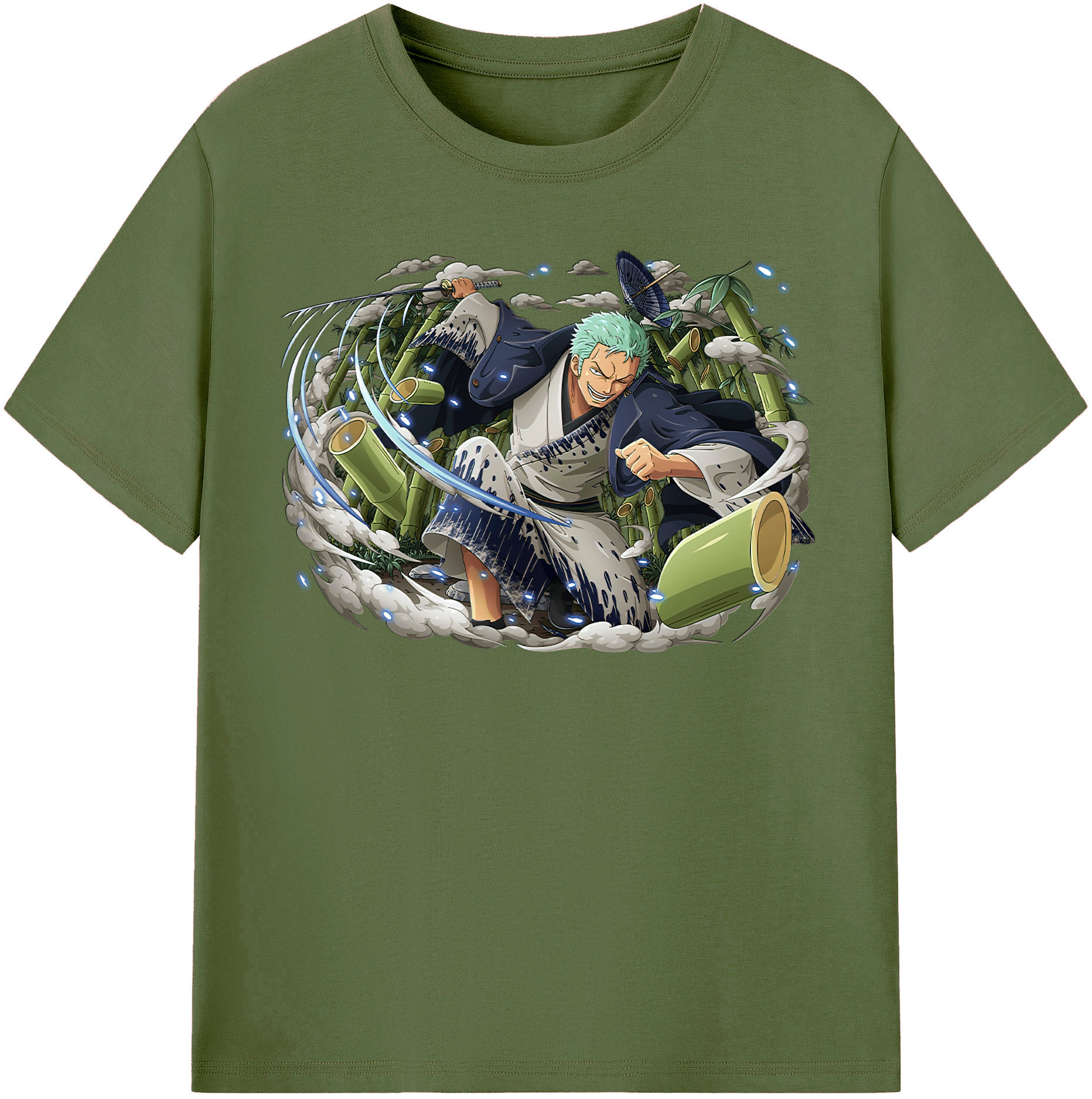 ワンピース ロロノア・ゾロ ONE PIECE Roronoa Zoro 綿100％半袖Tシャツ（フロントプリント）
